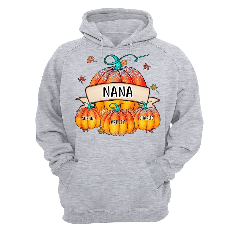 Colorful Pumpkins Grandma Mom Kids Fall Season Personalized Shirt