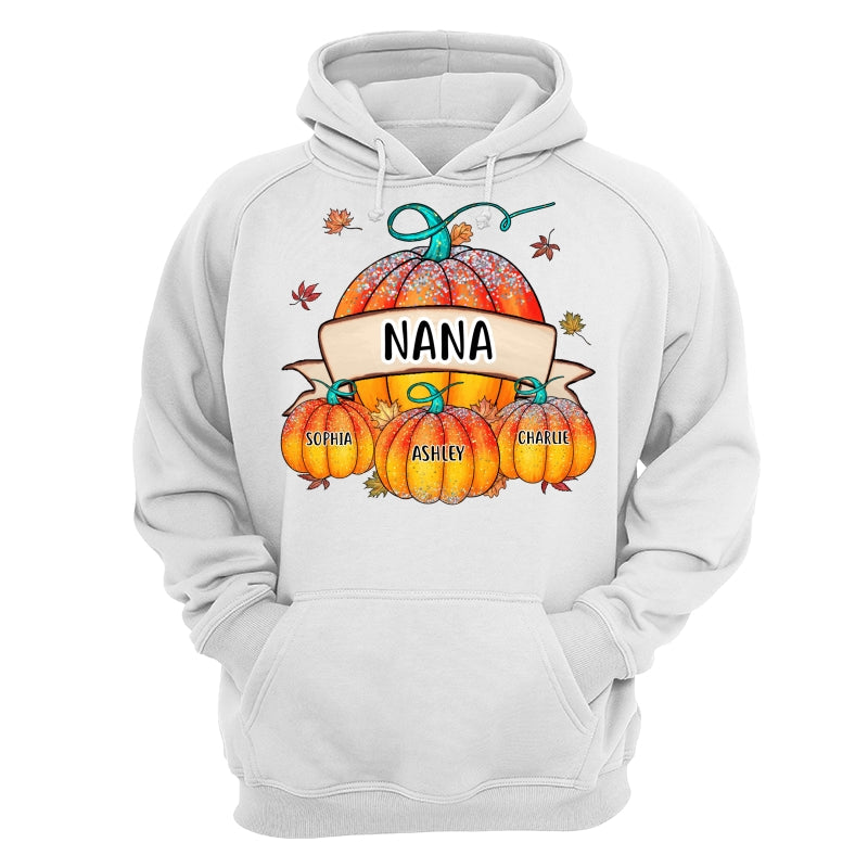 Colorful Pumpkins Grandma Mom Kids Fall Season Personalized Shirt