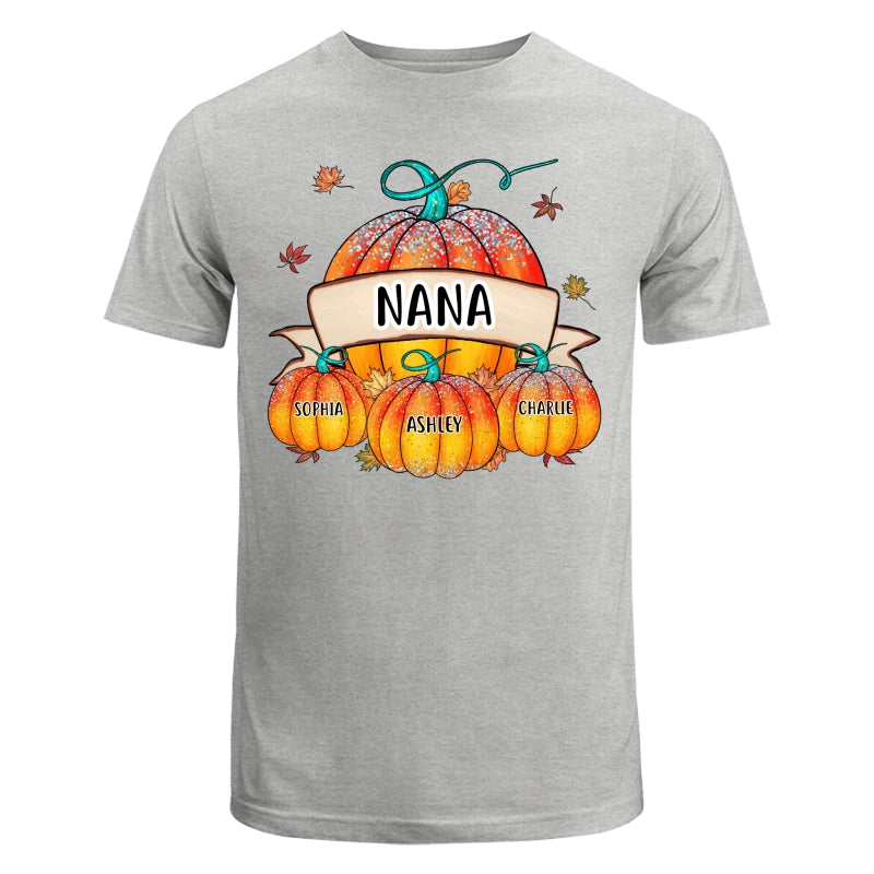 Colorful Pumpkins Grandma Mom Kids Fall Season Personalized Shirt
