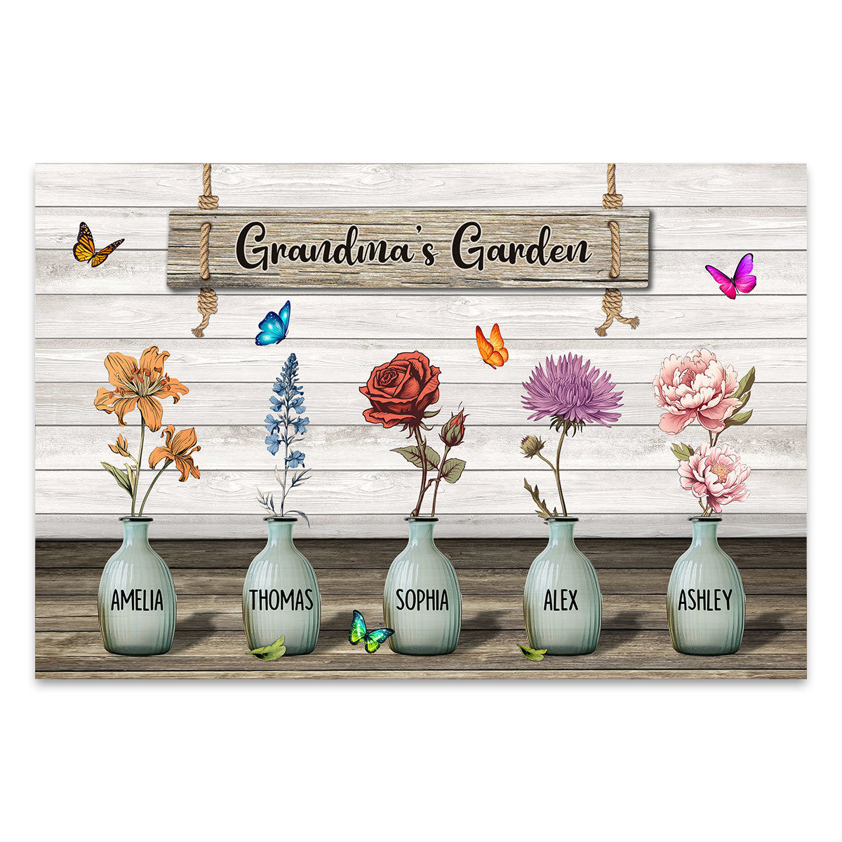 [FREE DELIVERY - Limited Time Offer] Custom Birth Month Flowers Poster, Gift For Grandma, Mom, Auntie