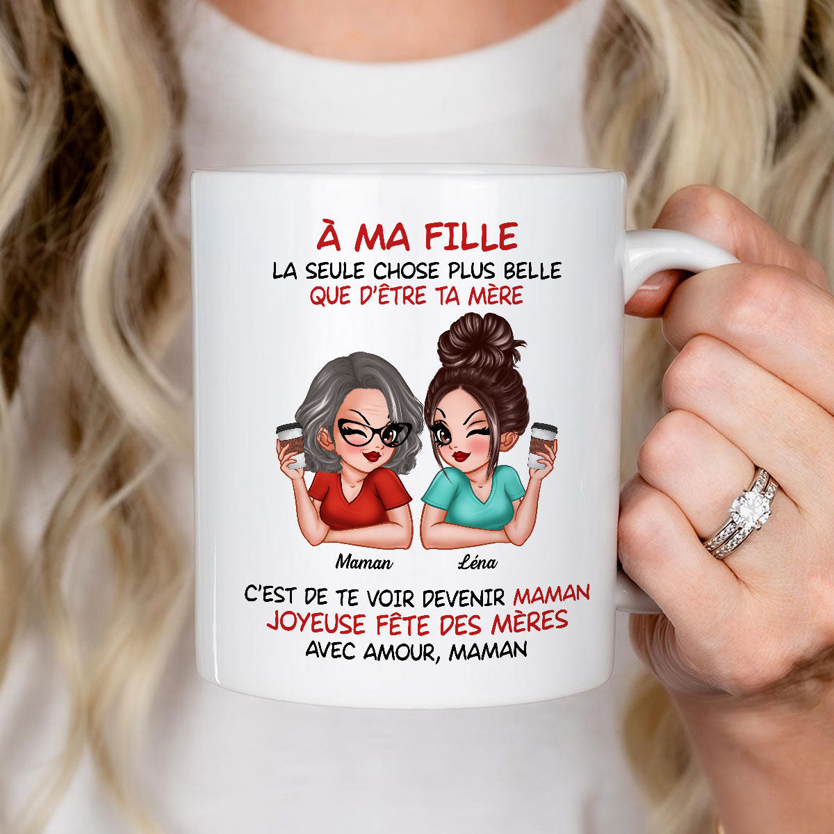 ma fille – Te voir tre maman – Mug personnalis – Cadeau de Fte des Mres pour ma fille