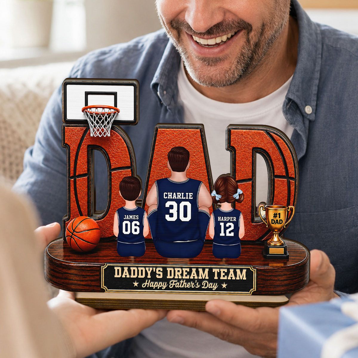[UP TO 38% OFF] Basketball Dad Legend Daddy's Dream Team - Personalized 2-Layered Wooden Plaque - Unique  Gift For Dad, Husband, Basketball Fans