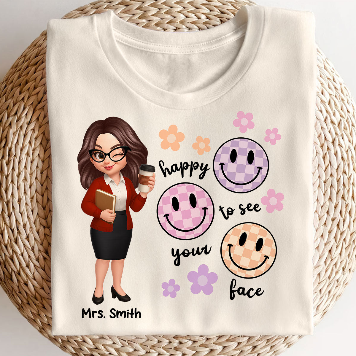 Happy To See Your Face Smiley Face Persomalized Shirt, Back To School Shirt For Teachers