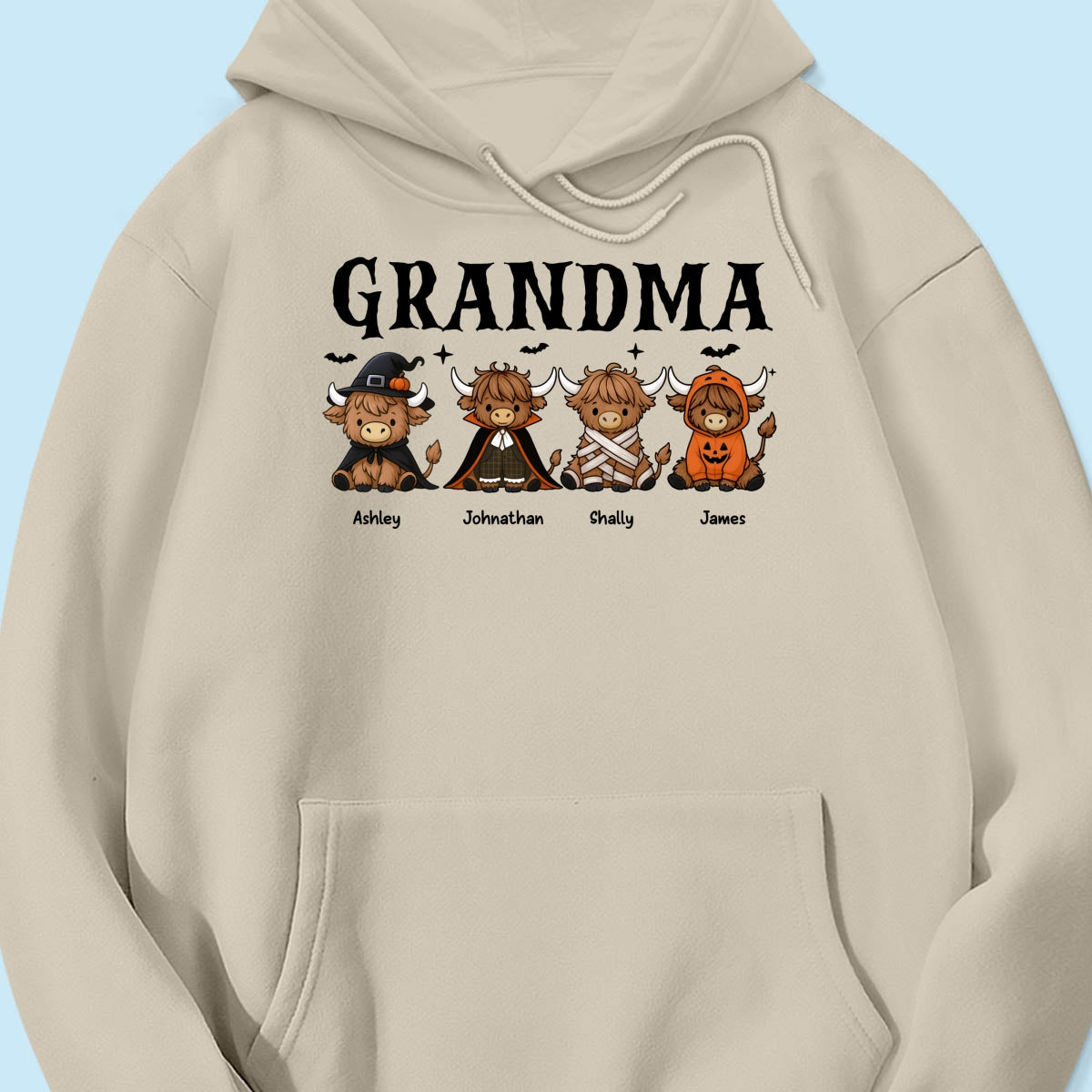 Halloween Highland Cow Grandma Personalized Shirt
