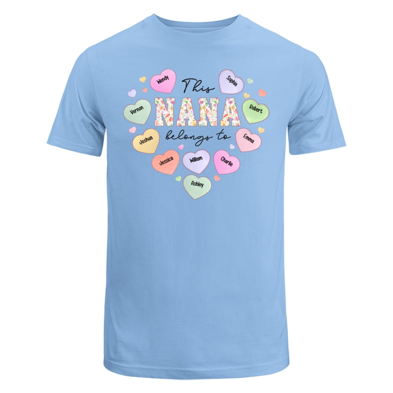 This Grandma Mom Belongs To Heart Shape Personalized Shirt