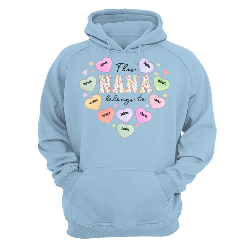 This Grandma Mom Belongs To Heart Shape Personalized Shirt