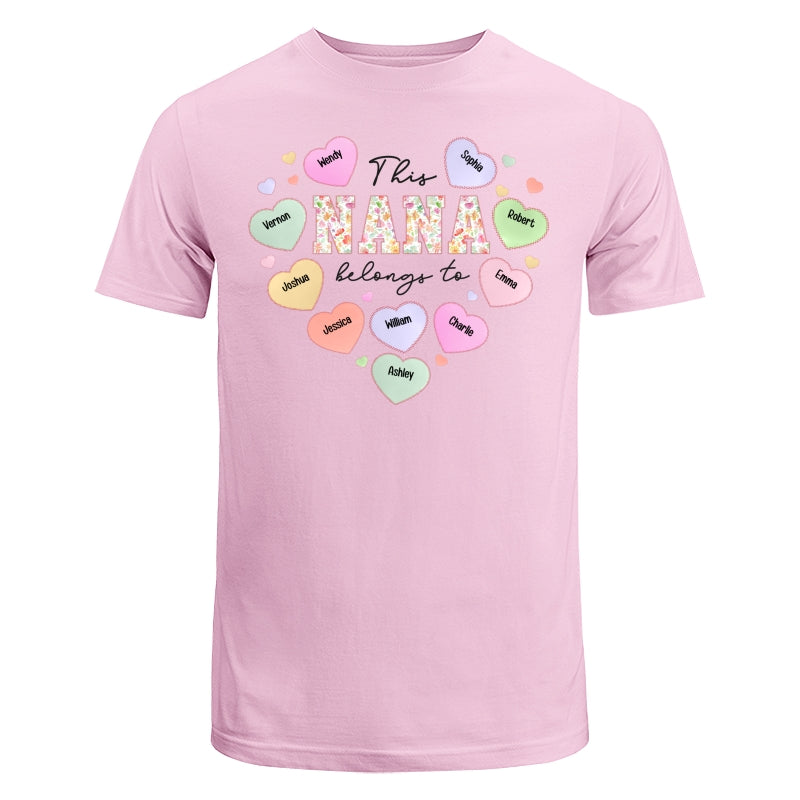 This Grandma Mom Belongs To Heart Shape Personalized Shirt