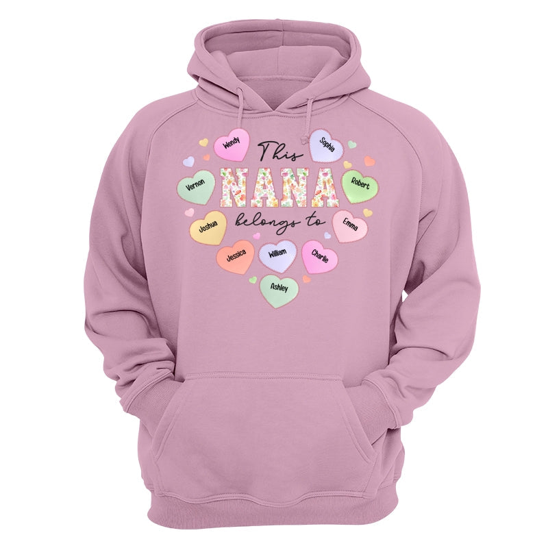 This Grandma Mom Belongs To Heart Shape Personalized Shirt