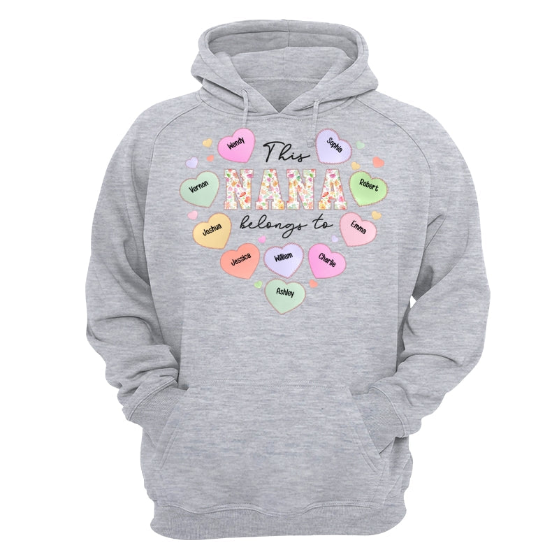 This Grandma Mom Belongs To Heart Shape Personalized Shirt