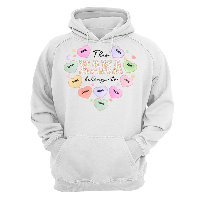 This Grandma Mom Belongs To Heart Shape Personalized Shirt
