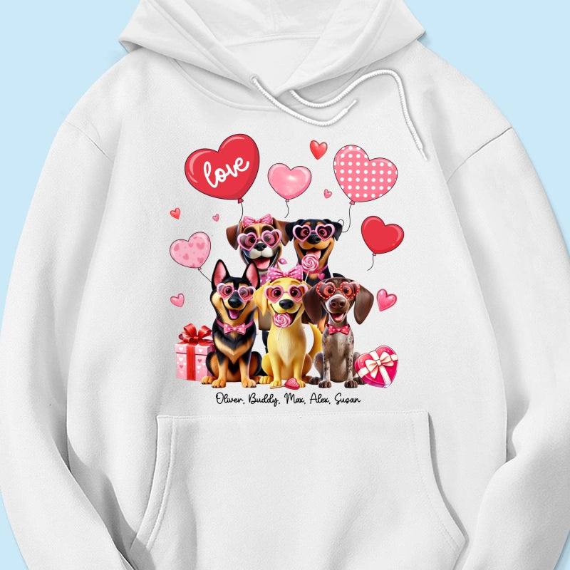 Personalized  Heart Balloon Shirt For Dog Mom, 3D Cute Dogs
