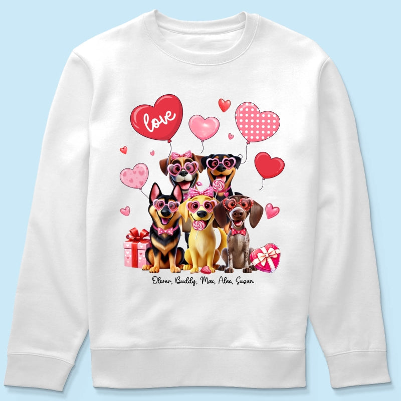 Personalized  Heart Balloon Shirt For Dog Mom, 3D Cute Dogs