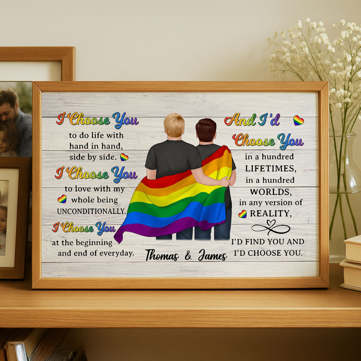 LGBTQ+ Couple I Choose You Pride Month Personalized Poster, Gift For Couple