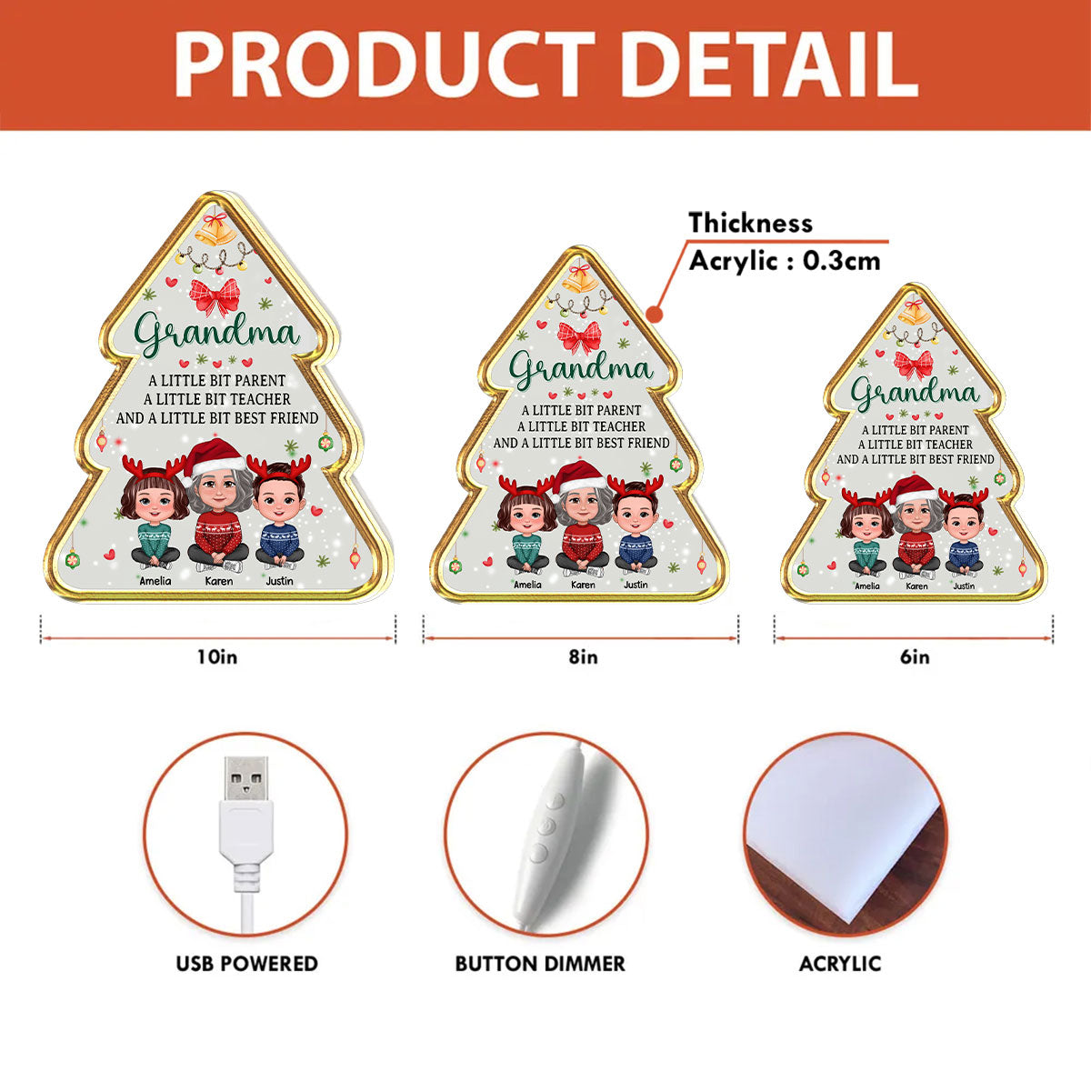 Grandma’s Christmas Tree of Memories – Personalized Light Box