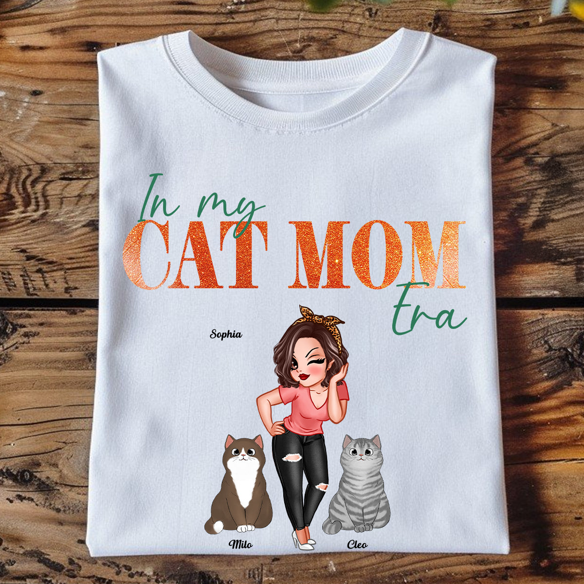 In My Cat Mom Era Pretty Woman & Fluffy Cats - Personalized Shirt