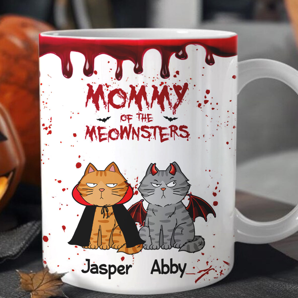 Halloween Mommy Daddy Of The Monsters Cats Personalized Mug