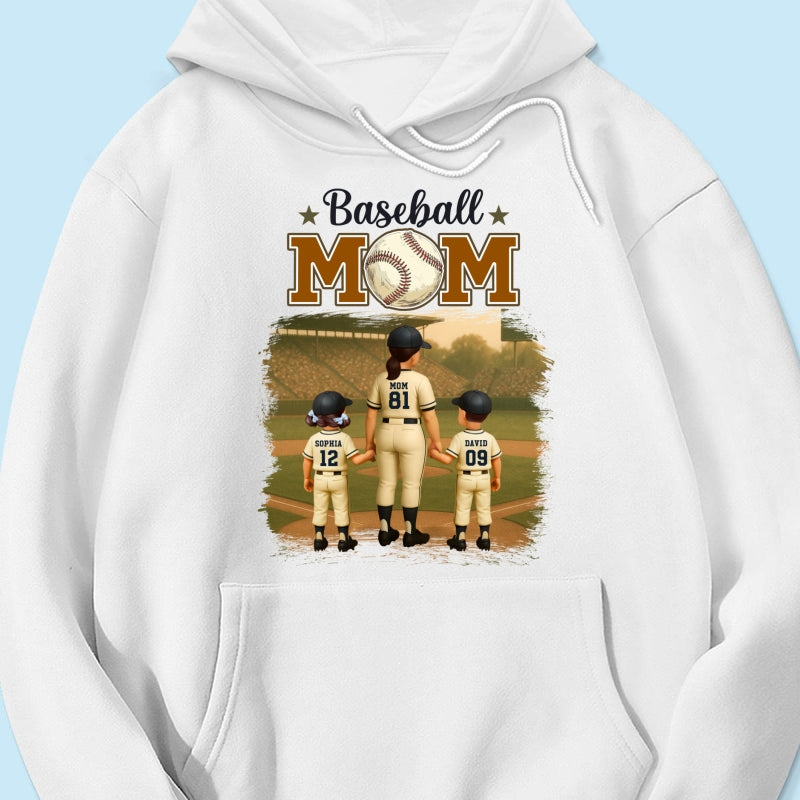 Retro Vintage Baseball Mom Personalized Shirt