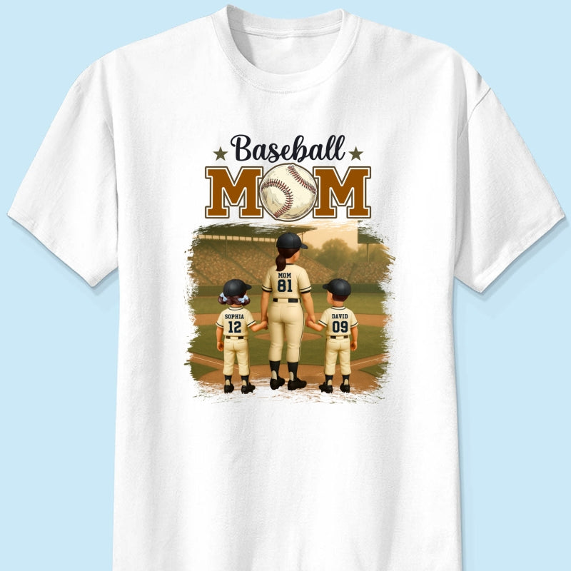 Retro Vintage Baseball Mom Personalized Shirt