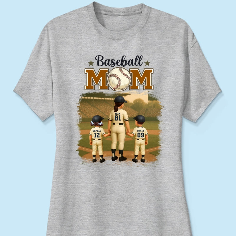 Retro Vintage Baseball Mom Personalized Shirt