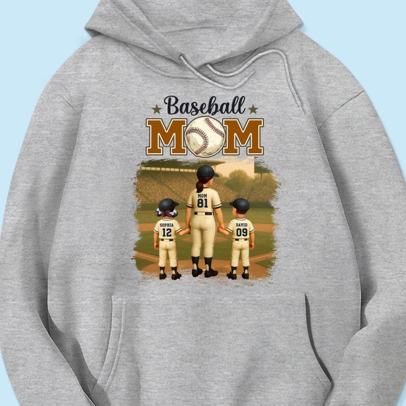 Retro Vintage Baseball Mom Personalized Shirt
