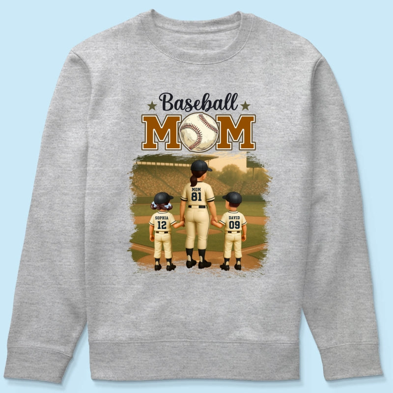 Retro Vintage Baseball Mom Personalized Shirt