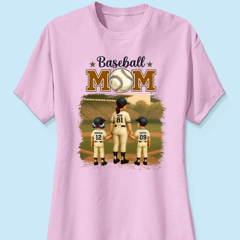 Retro Vintage Baseball Mom Personalized Shirt