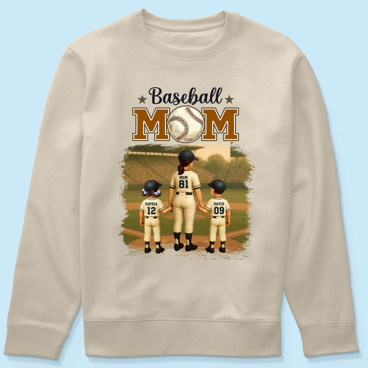 Retro Vintage Baseball Mom Personalized Shirt