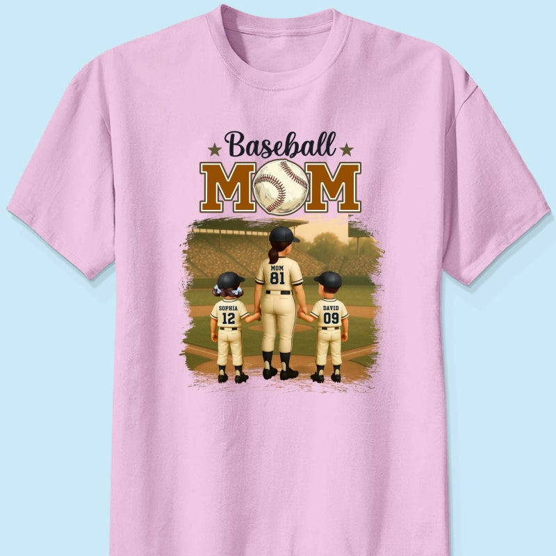 Retro Vintage Baseball Mom Personalized Shirt