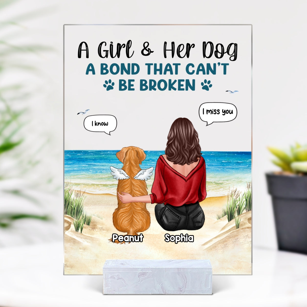 A Bond Can‘t Be Broken Gift For Dog Mom Personalized Acrylic Plaque