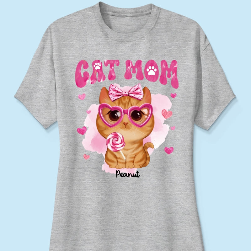 Watercolor Cute Cats Cat Mom Personalized Shirt,  Gift For Cat Lovers, Cat Moms