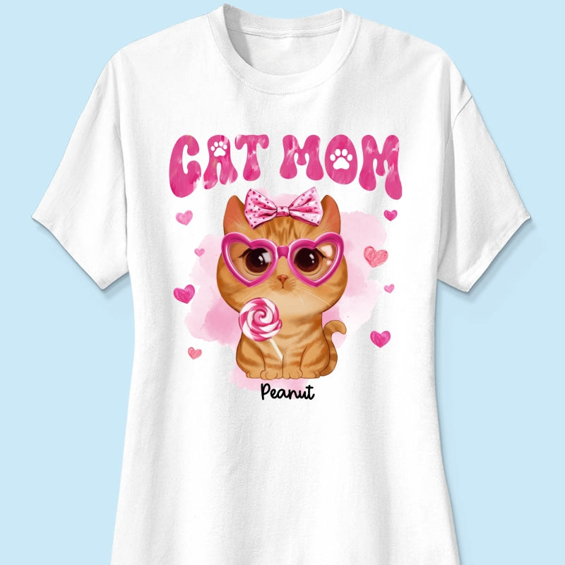 Watercolor Cute Cats Cat Mom Personalized Shirt,  Gift For Cat Lovers, Cat Moms