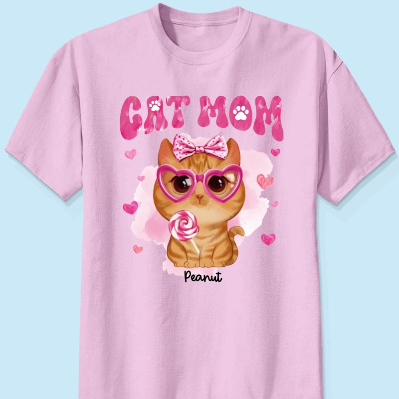 Watercolor Cute Cats Cat Mom Personalized Shirt,  Gift For Cat Lovers, Cat Moms