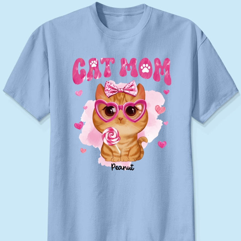 Watercolor Cute Cats Cat Mom Personalized Shirt,  Gift For Cat Lovers, Cat Moms