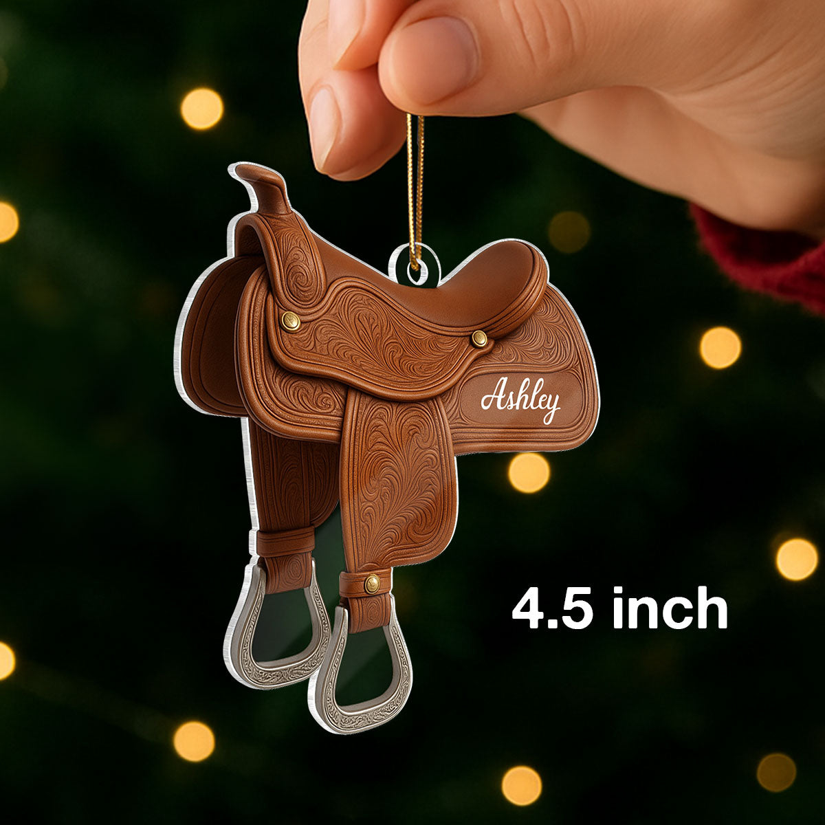 Horse Saddle - Personalized Acrylic Ornament - Christmas Gift for Horse Lovers