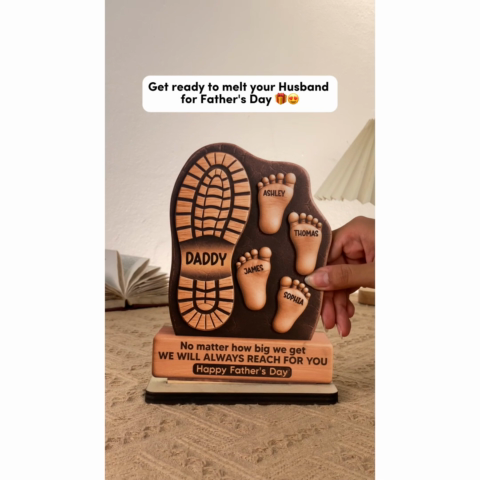 Dad No Matter How Big We Get Personalized 2-Layer Standing Wooden Plaque| Unique  Gift For Dad