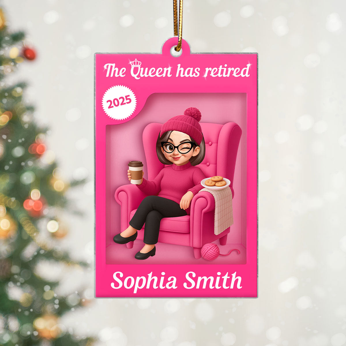 The Queen Has Retired Action Figure - Personalized Acrylic Ornament - Christmas Gift For Grandma, For Mom