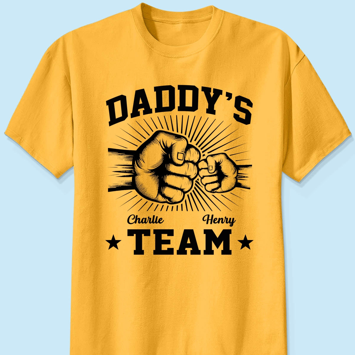 Daddy‘s Team Fist Bump Gift For Dad Personalized Shirt