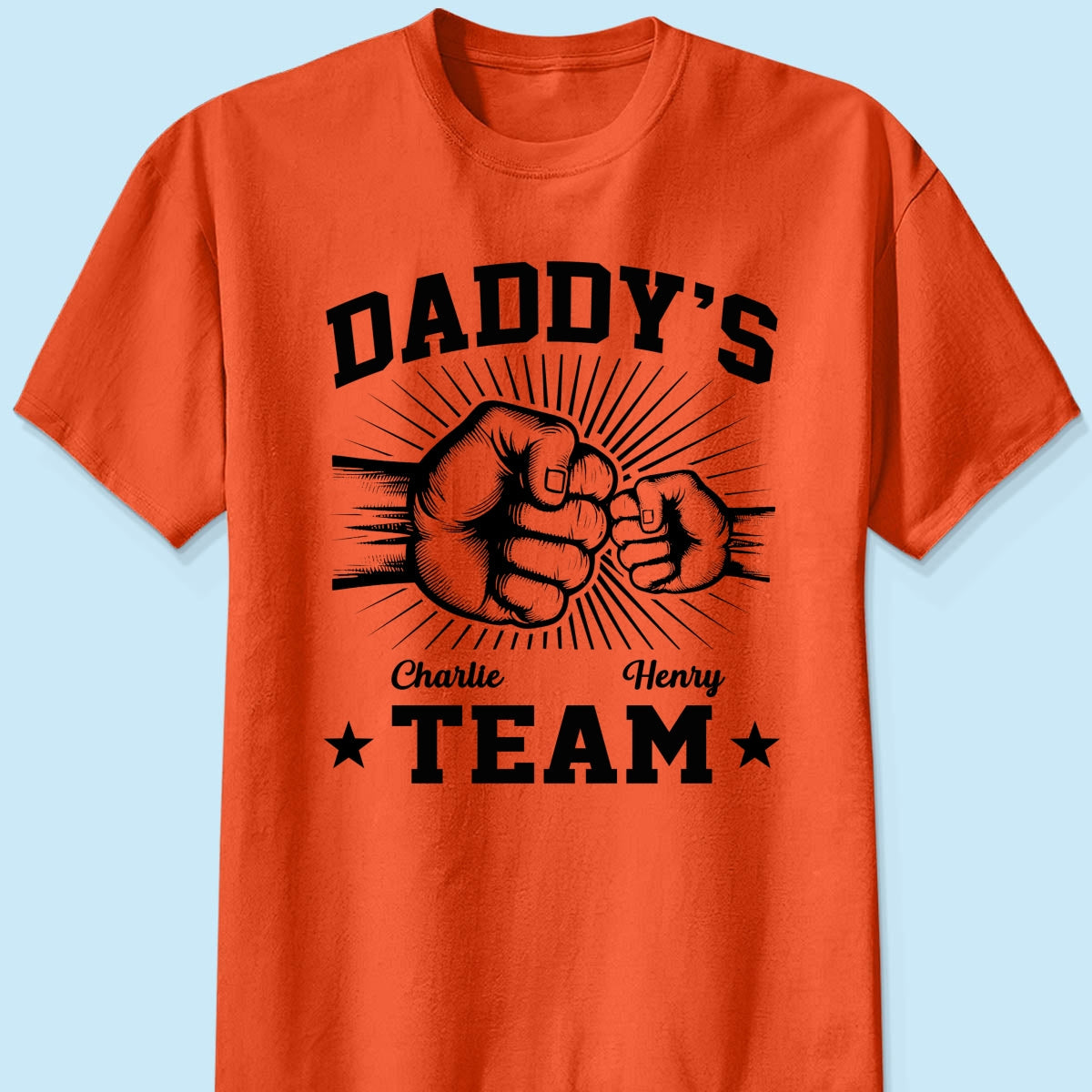 Daddy‘s Team Fist Bump Gift For Dad Personalized Shirt