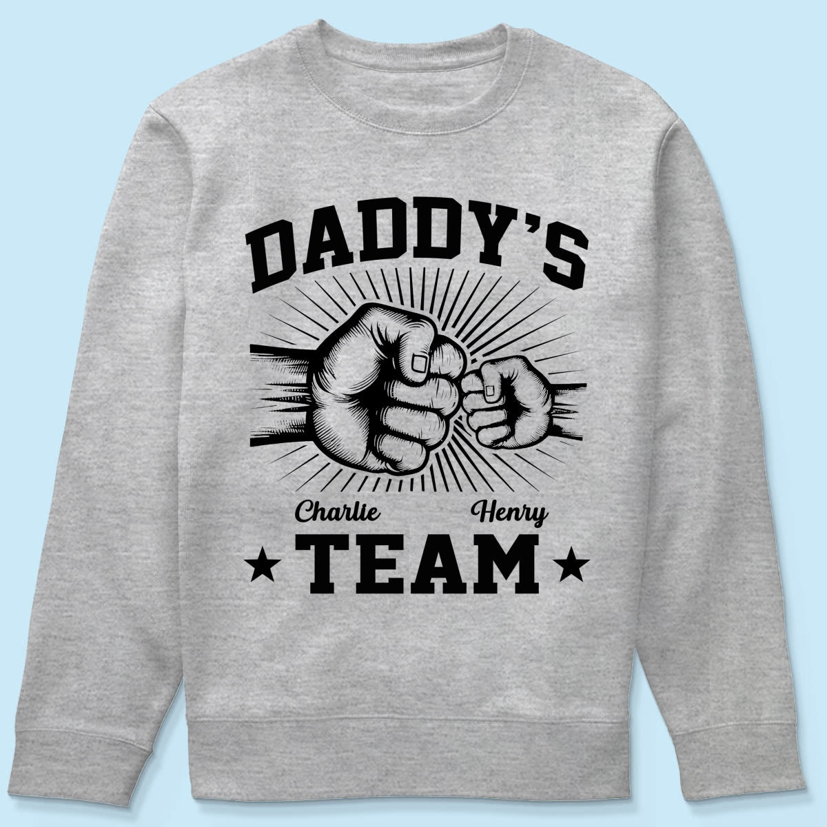 Daddy‘s Team Fist Bump Gift For Dad Personalized Shirt