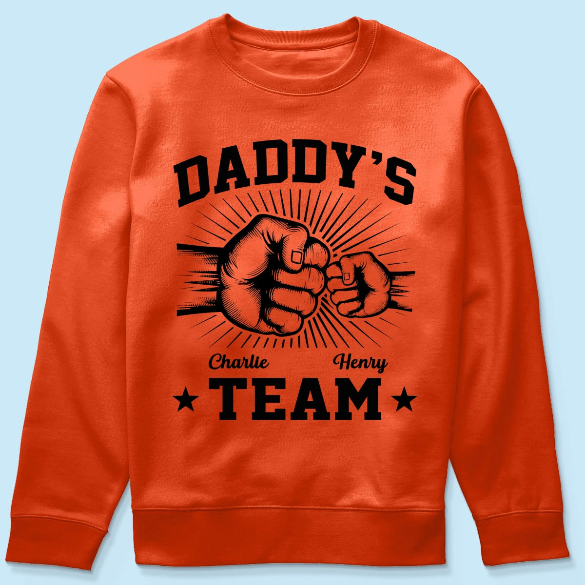 Daddy‘s Team Fist Bump Gift For Dad Personalized Shirt