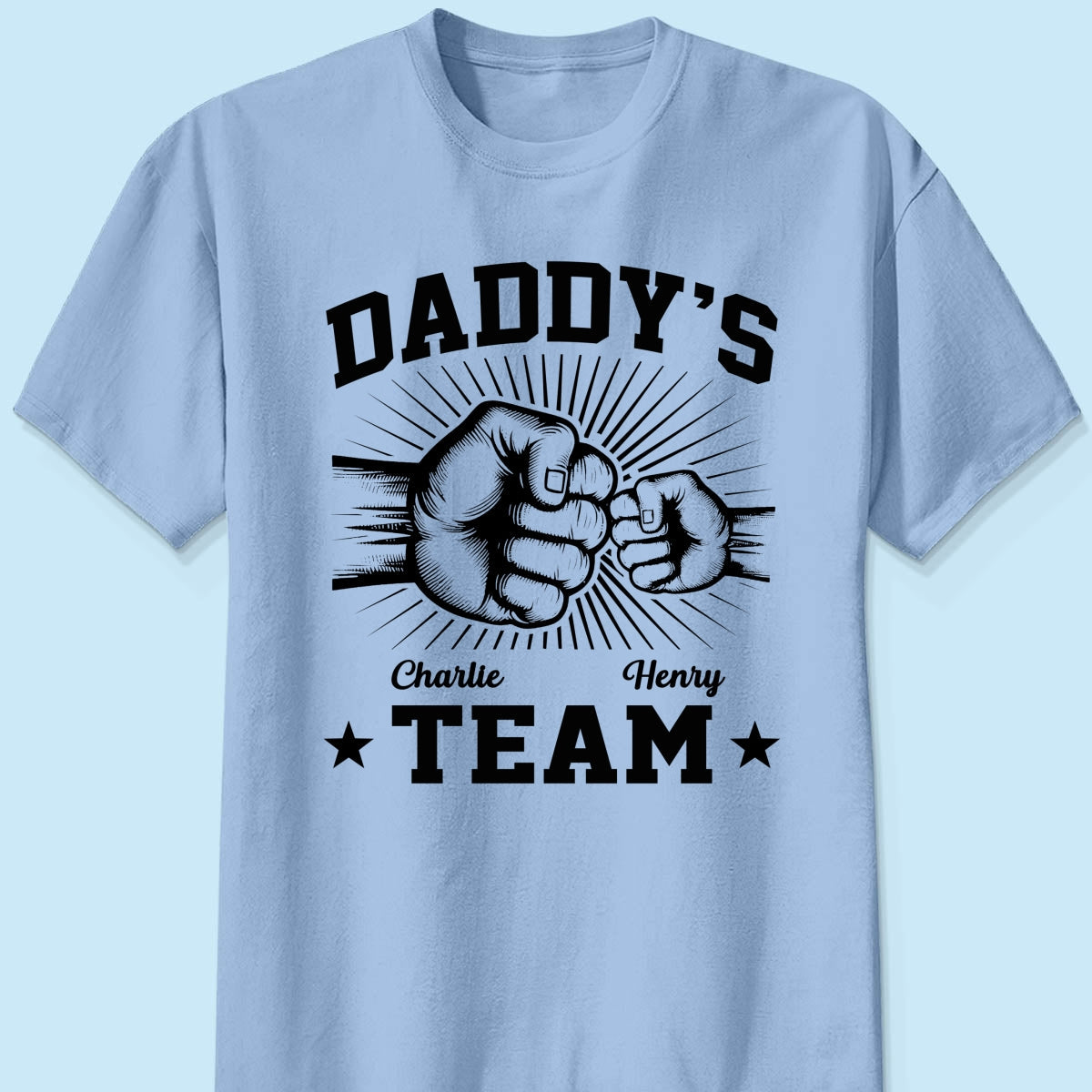 Daddy‘s Team Fist Bump Gift For Dad Personalized Shirt