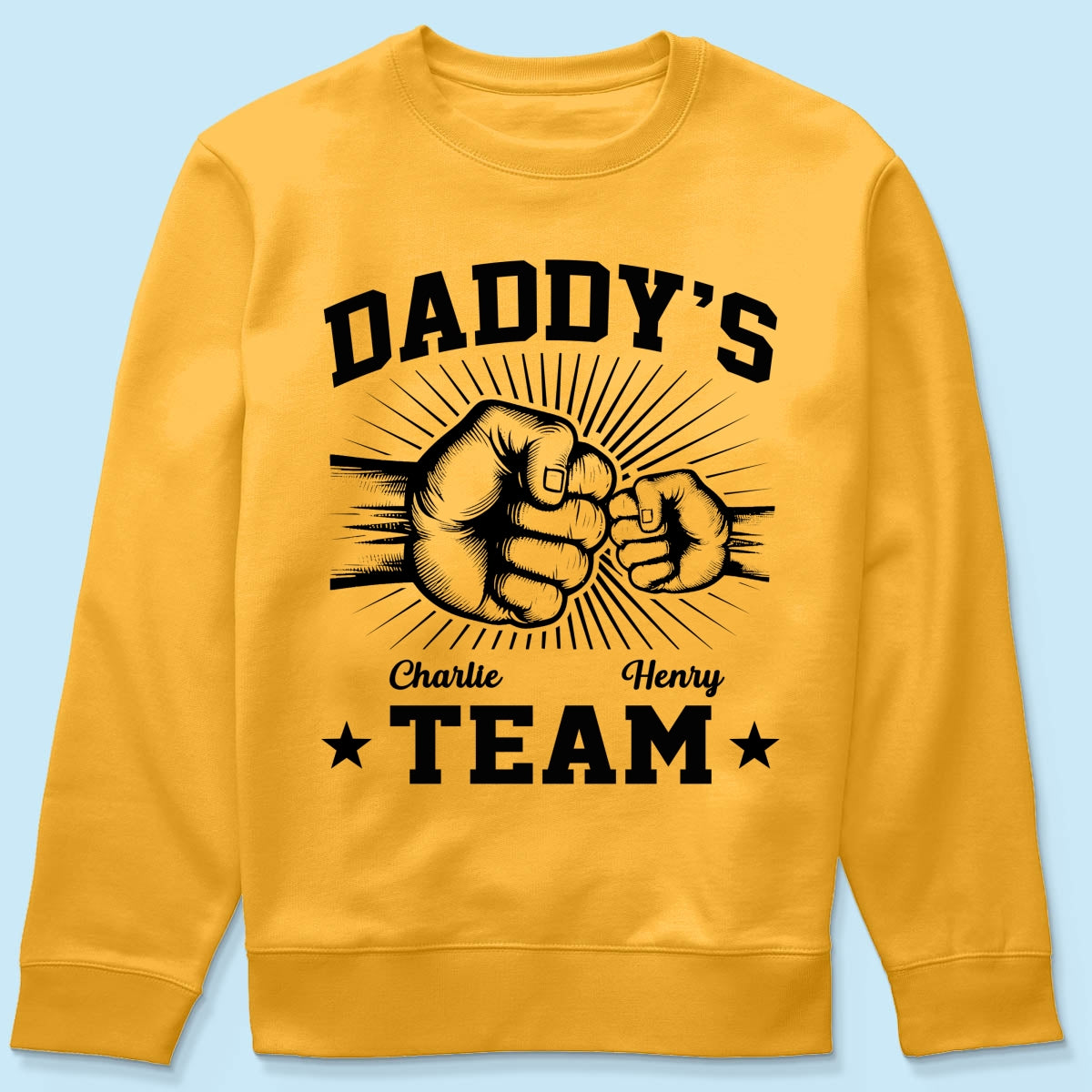 Daddy‘s Team Fist Bump Gift For Dad Personalized Shirt