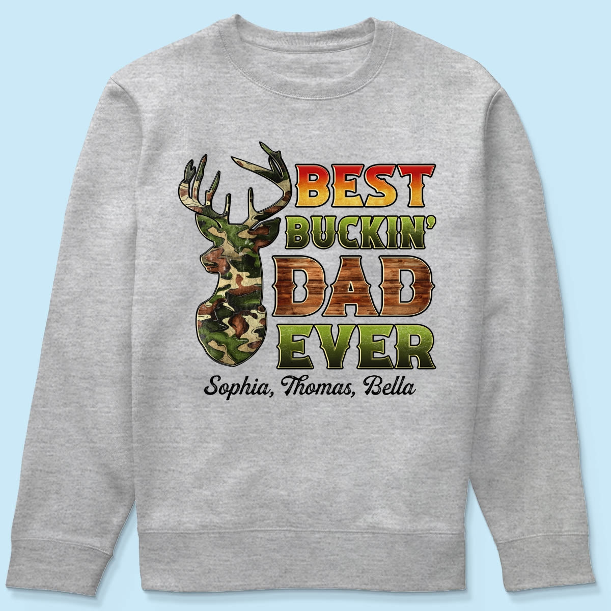 Best Buckin‘ Dad Hunting Camouflage Personalized Shirt