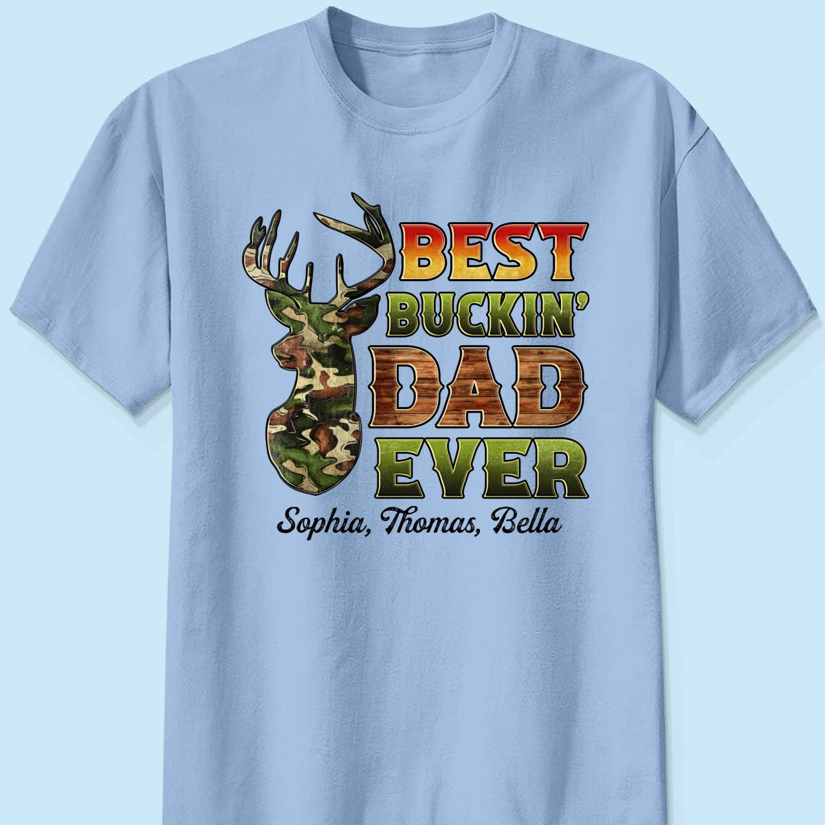 Best Buckin‘ Dad Hunting Camouflage Personalized Shirt