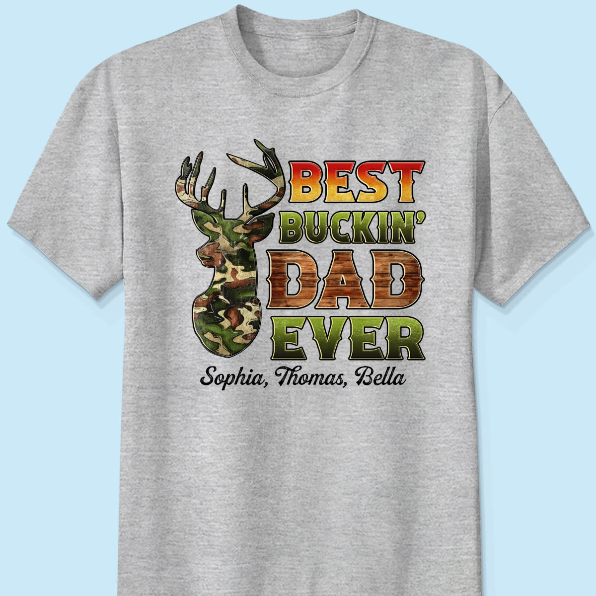 Best Buckin‘ Dad Hunting Camouflage Personalized Shirt