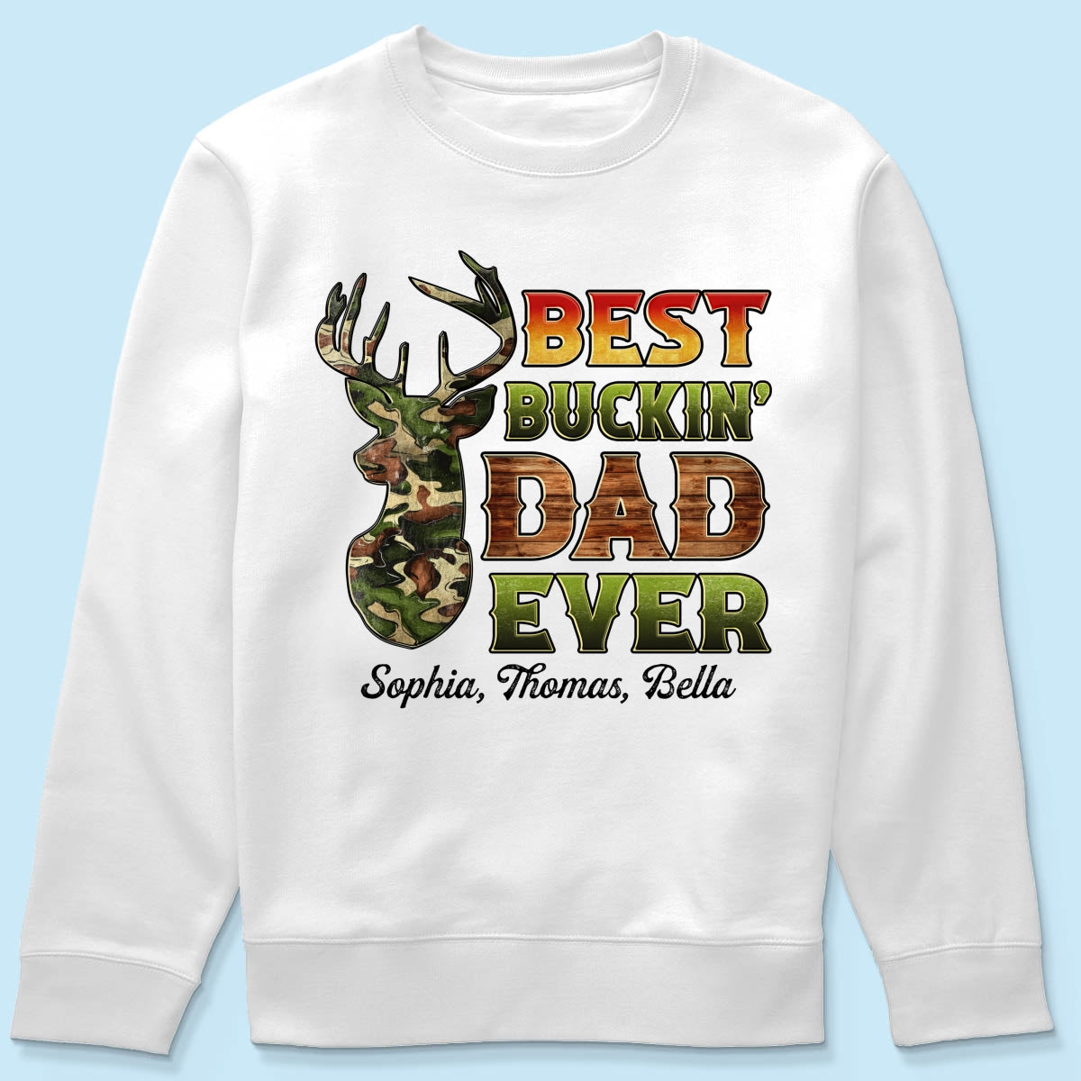 Best Buckin‘ Dad Hunting Camouflage Personalized Shirt