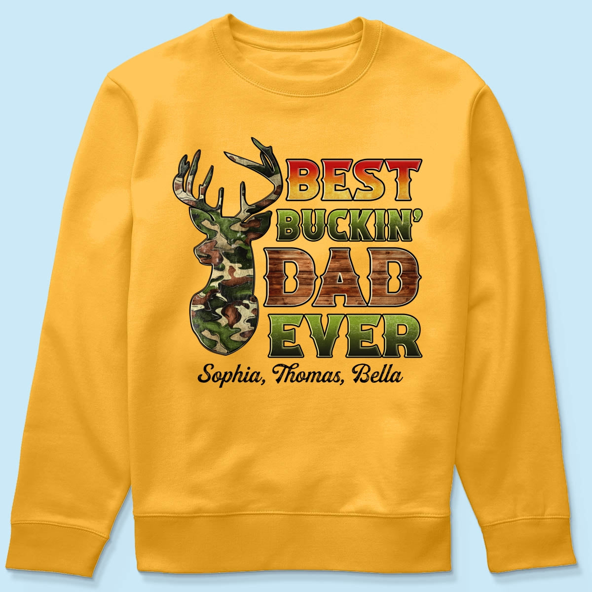 Best Buckin‘ Dad Hunting Camouflage Personalized Shirt