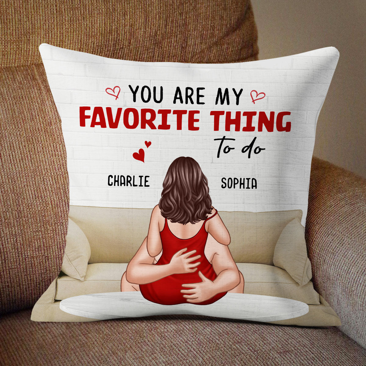 Couple Kiss Adore And Love Butt Funny Gift For Him For Her Personalized Pillow