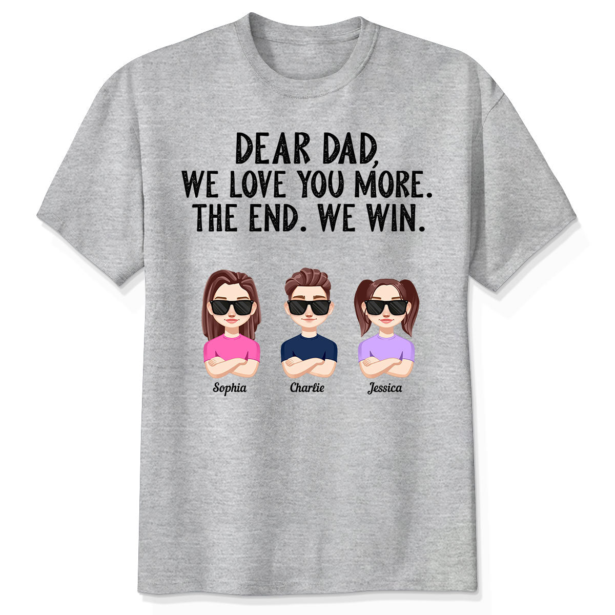 Dear Dad We Love You More Vector Kids Funny Father‘s Day Gift Personalized Shirt
