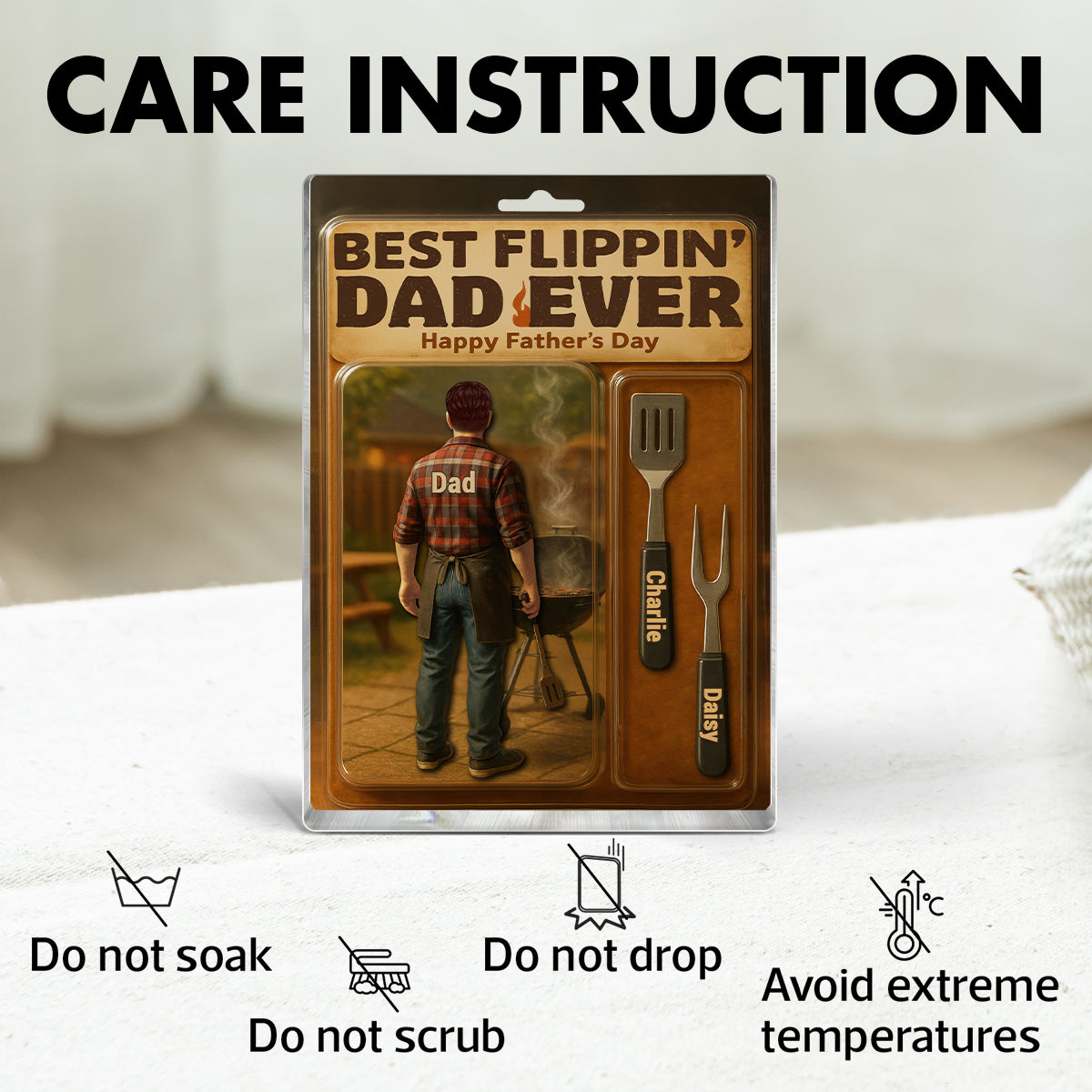 Best Flippin' Dad Ever With Kids' Names Custom Figure Personalized Acrylic Block Plaque, Unique  Gift For Him, For Dad, For Grandpa